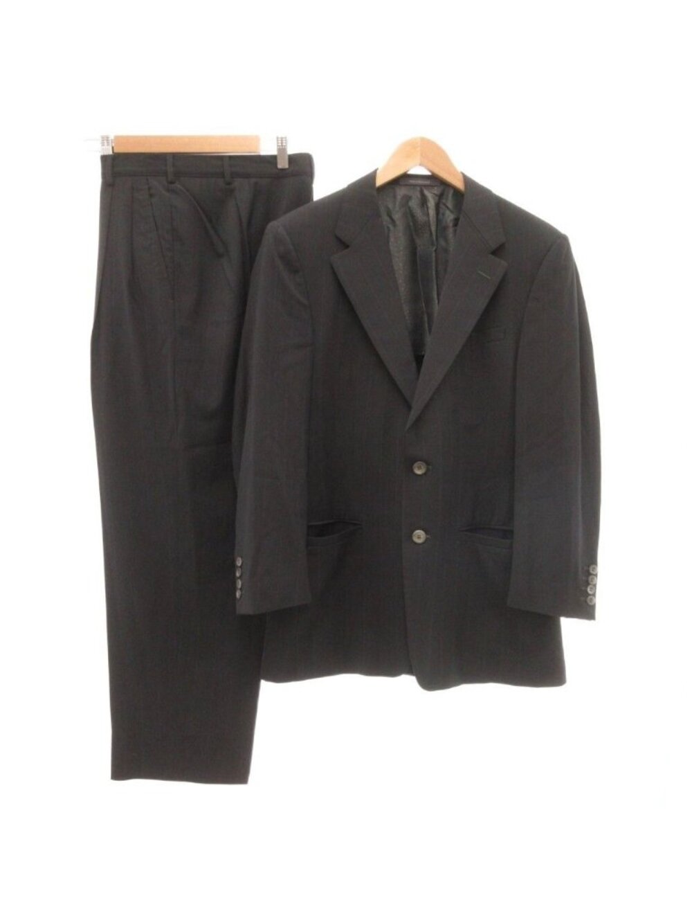 Versace Medusa Logo Single Suit Tailored Jacket Half Lining Trousers Two Tuck